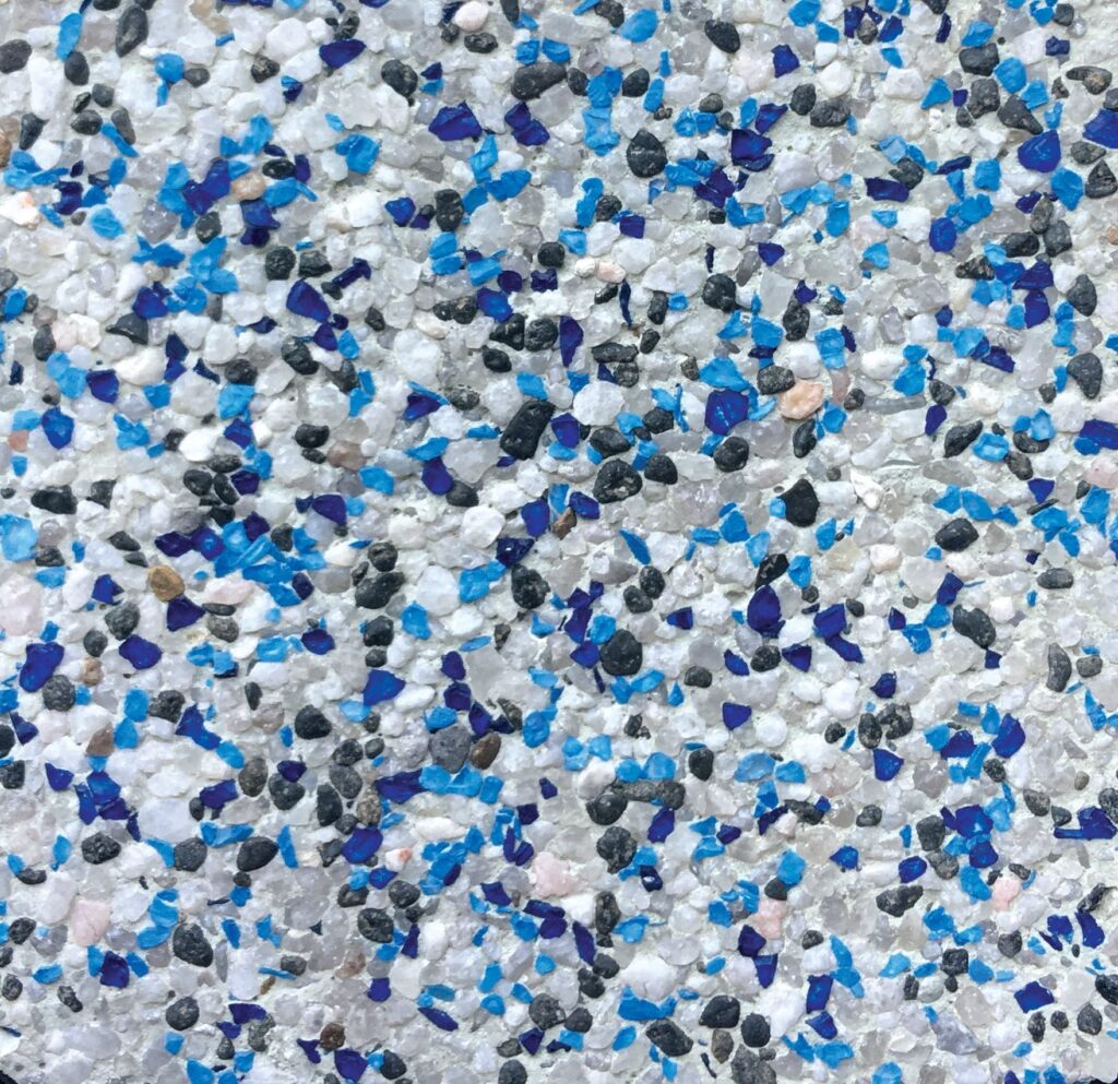 deep sapphire blue pebbelcrete